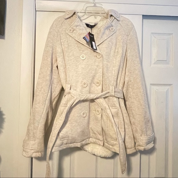 NWT Lined fleece pea coat - Picture 5 of 9